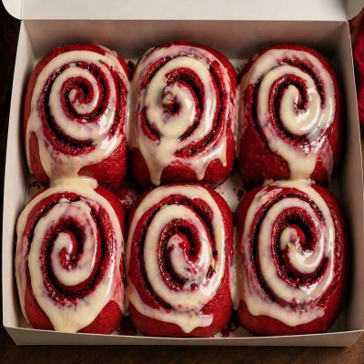 Red velvet cinnamon rolls (6pcs)